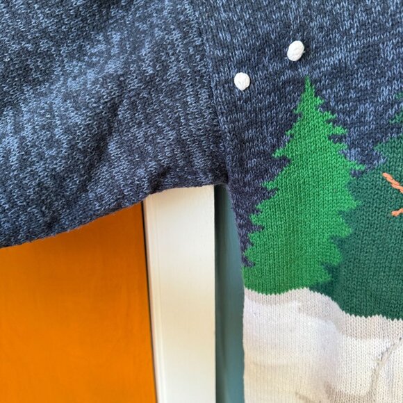Ugly Christmas Sweater Womens Small Carly St. Claire Snowman & Reindeer Ramie/Co - Picture 7 of 10